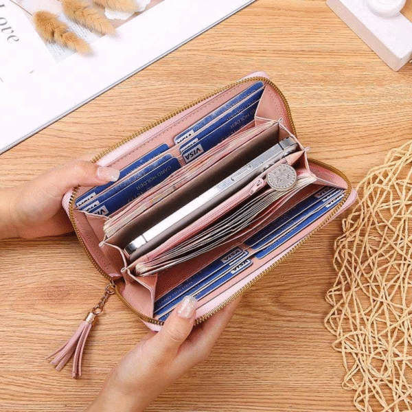 Women's Long Clutch Tassel Large Capacity Wallet - Image 5