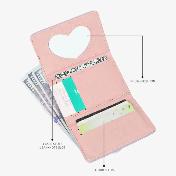 Women's Cute Small Three-Fold Flower Pattern PU Leather Wallet - Image 7