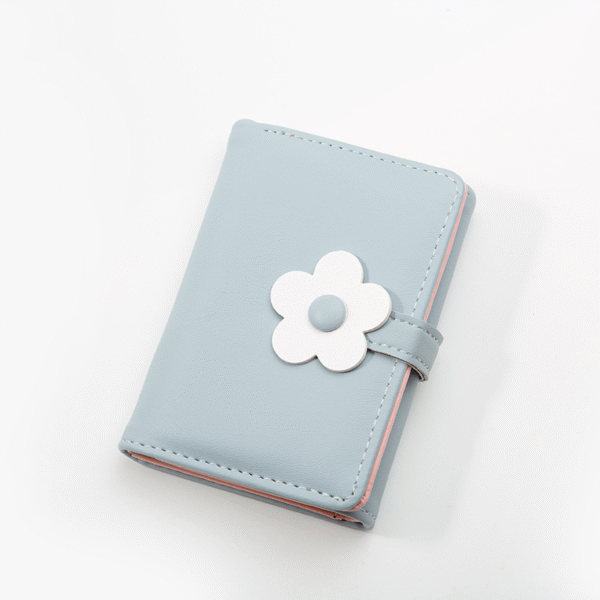 Women's Cute Small Three-Fold Flower Pattern PU Leather Wallet - Image 2