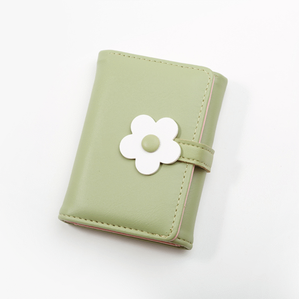 Women's Cute Small Three-Fold Flower Pattern PU Leather Wallet - Image 4