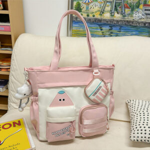 Korean Contrast Color School Bag