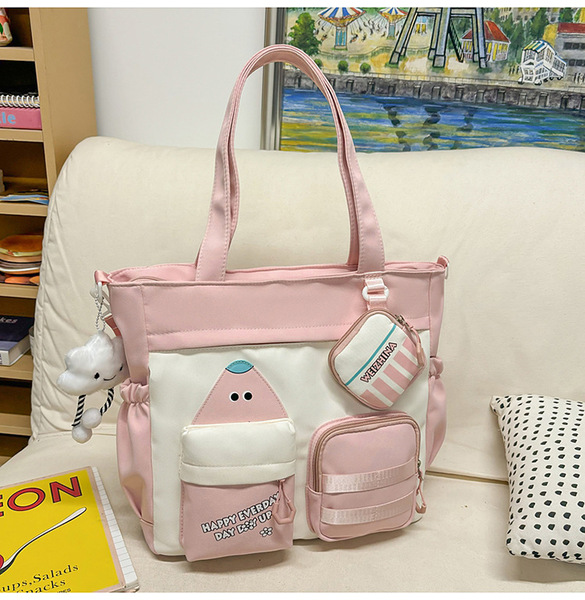 Korean Contrast Color School Bag