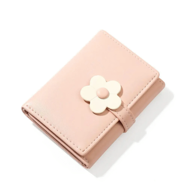 Women's Cute Small Three-Fold Flower Pattern PU Leather Wallet - Image 3
