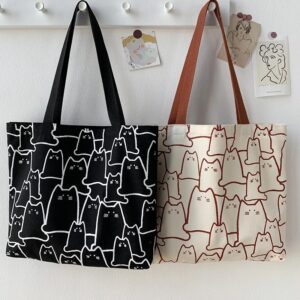 Cat Print Canvas Bags