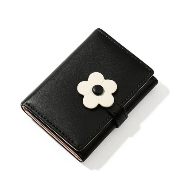 Women's Cute Small Three-Fold Flower Pattern PU Leather Wallet - Image 5