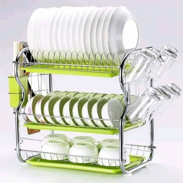 Modern Design 3 Tier Kitchen Dish Drying Rack - Image 2