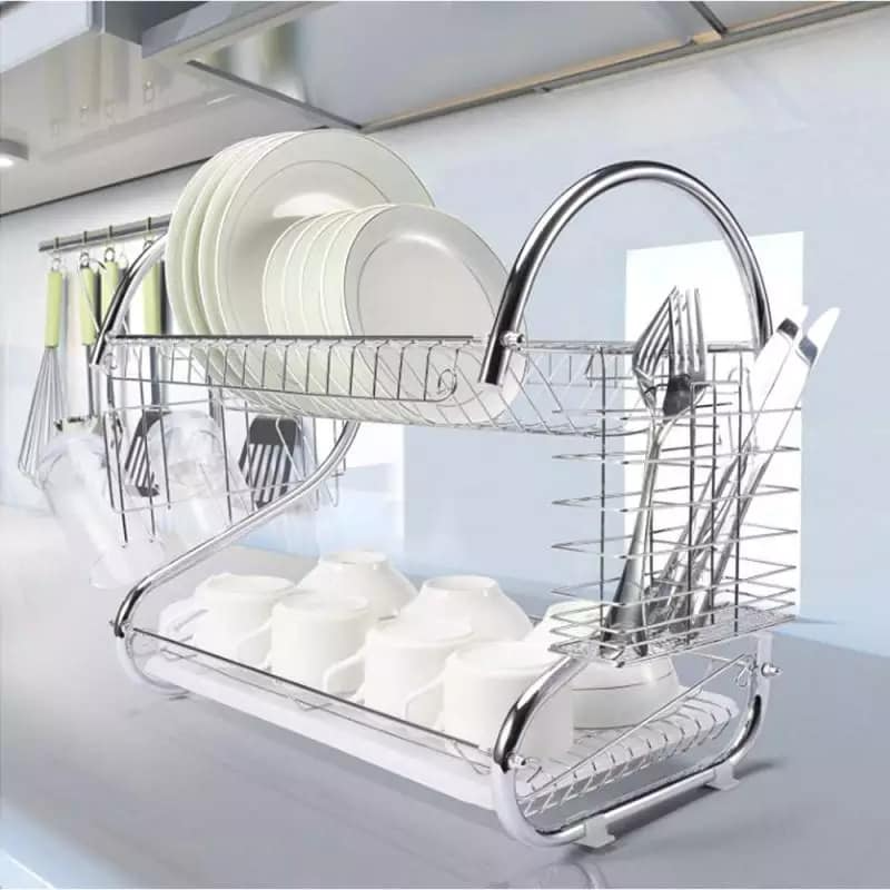 2 Layer Dish Drainer Kitchen Rack - Image 4