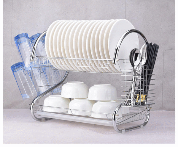 2 Layer Dish Drainer Kitchen Rack - Image 3