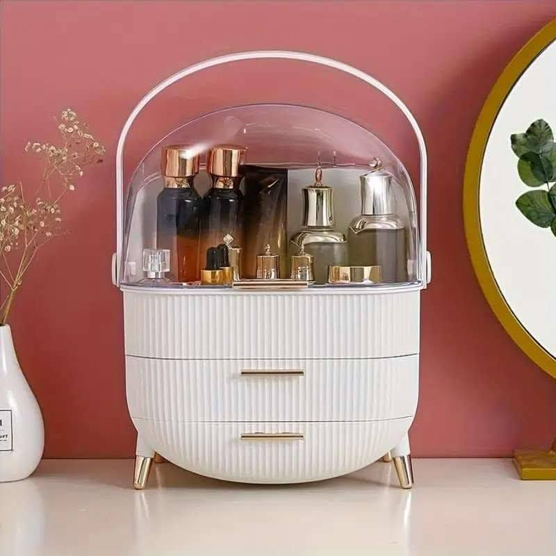 Dust-Proof Large Capacity Makeup Storage Box With Handle - Image 3