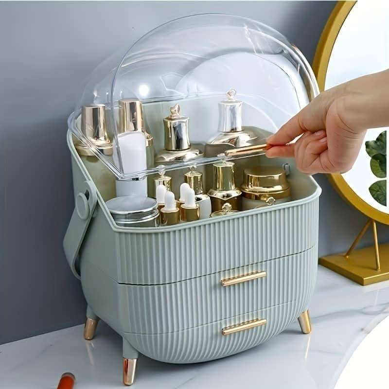 Dust-Proof Large Capacity Makeup Storage Box With Handle - Image 13