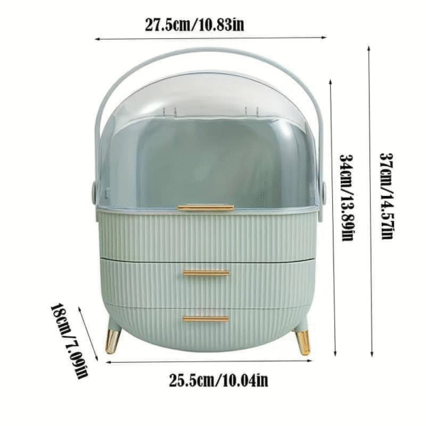 Dust-Proof Large Capacity Makeup Storage Box With Handle - Image 15