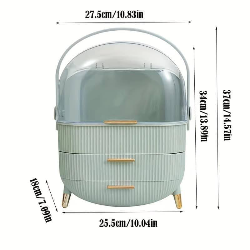 Dust-Proof Large Capacity Makeup Storage Box With Handle - Image 15