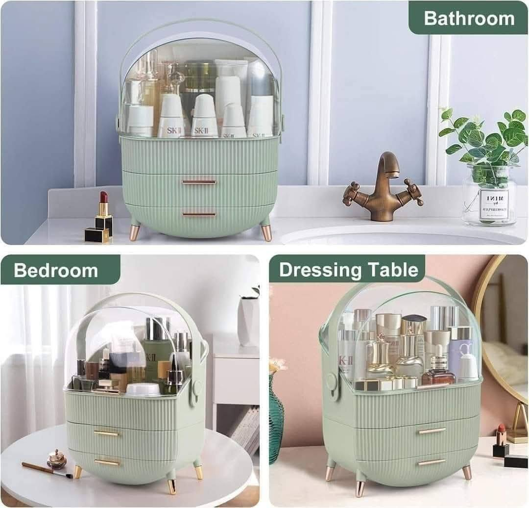 Dust-Proof Large Capacity Makeup Storage Box With Handle - Image 19