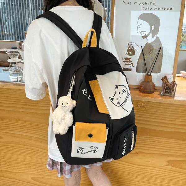 Cute Cat Printing Backpack for Women - Image 4