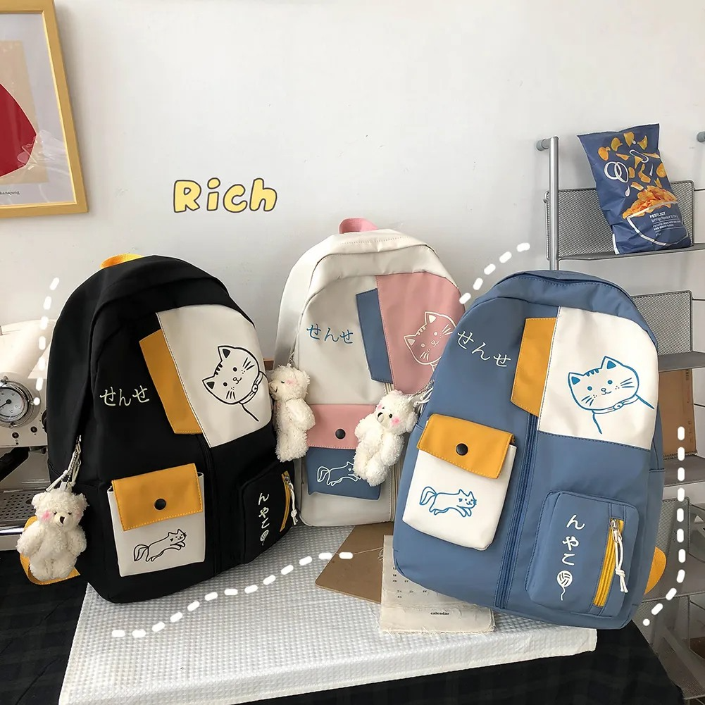 Cute Cat Printing Backpack for Women