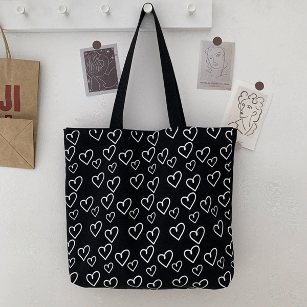 Beautiful and Budget-friendly Heart Printed Shoulder Tote Bag - Image 2