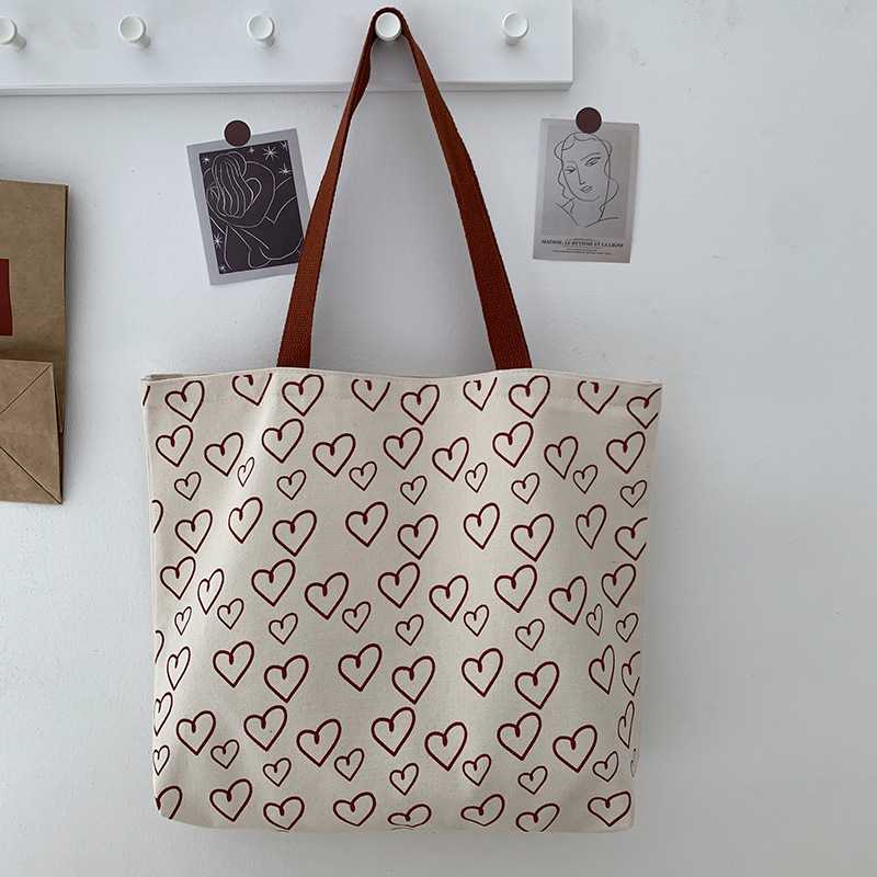 Beautiful and Budget-friendly Heart Printed Shoulder Tote Bag - Image 3