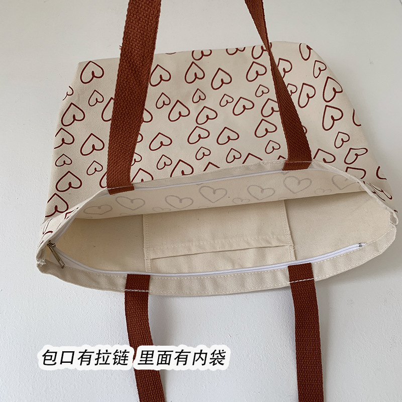 Beautiful and Budget-friendly Heart Printed Shoulder Tote Bag - Image 5