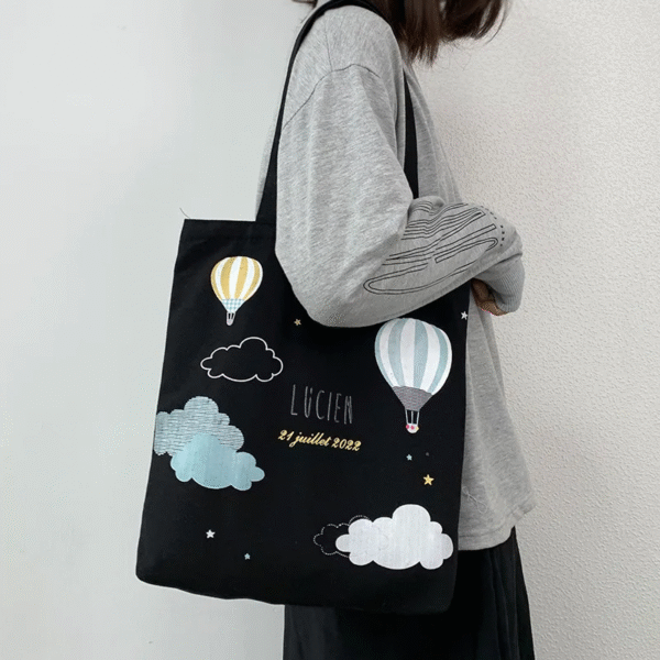Women's One Side Print Canvas Tote Bag