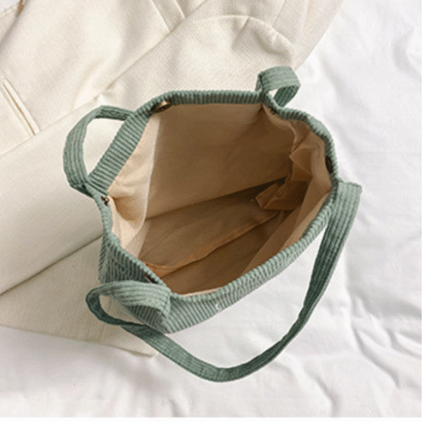 Corduroy Embroidery Shoulder Bag - Image 6